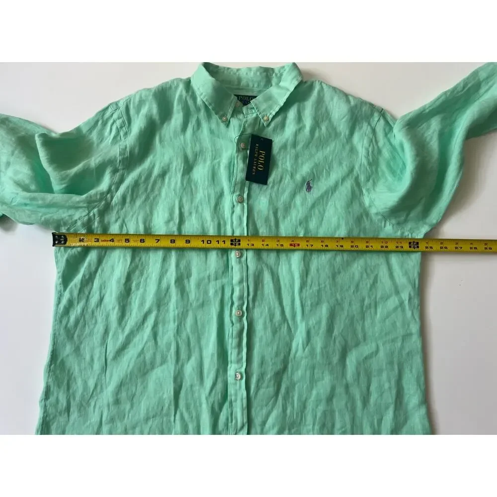 Polo Ralph Lauren Slim Fit Long Sleeve Linen Button Down Shirt Men's 2XL
